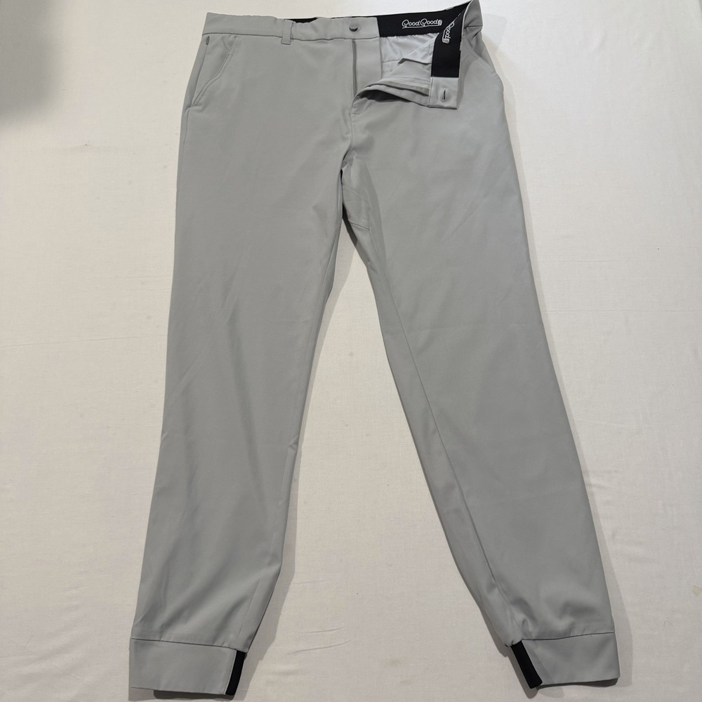 Lot of 2 Good Good Golf Mens Sport Joggers Size 34 Gray & Khaki Tan Pants